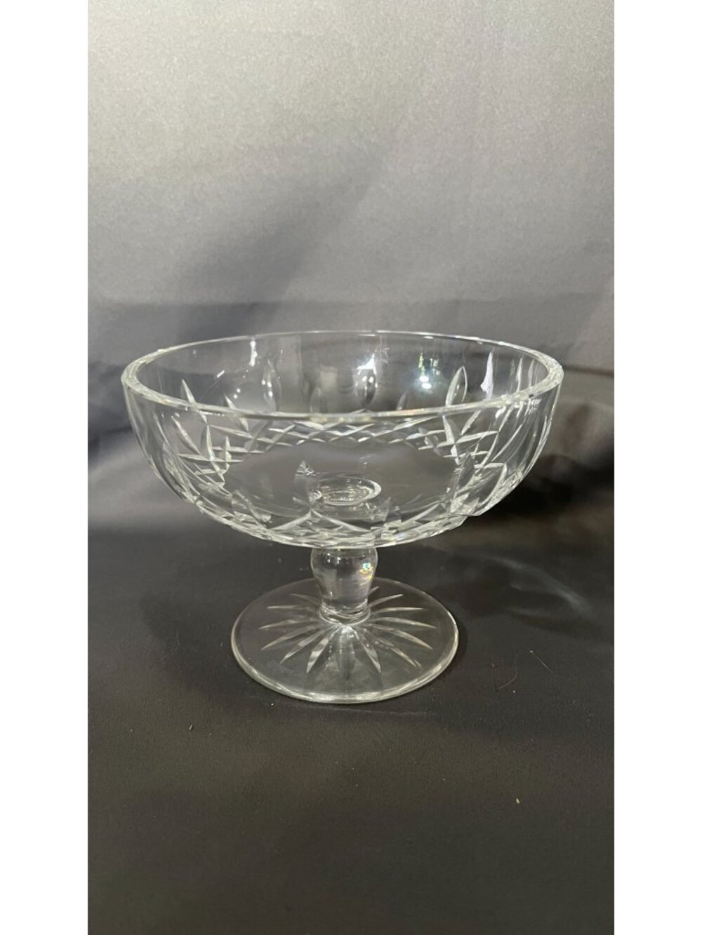 Waterford Crystal Pedestal Bowl With Intricate Cut Patterns